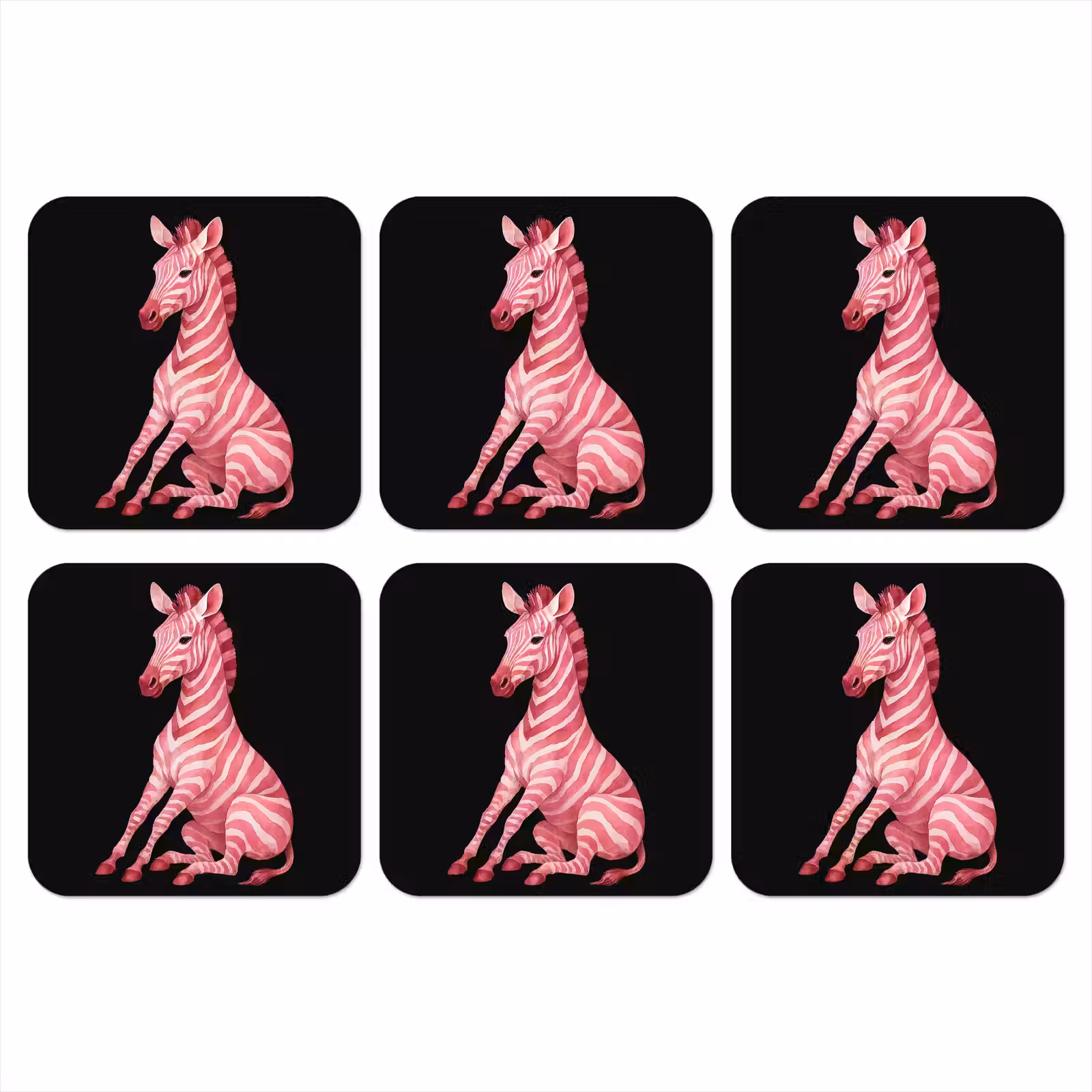 Onderzetter - Zebra - Roze - Gestreept — 1
