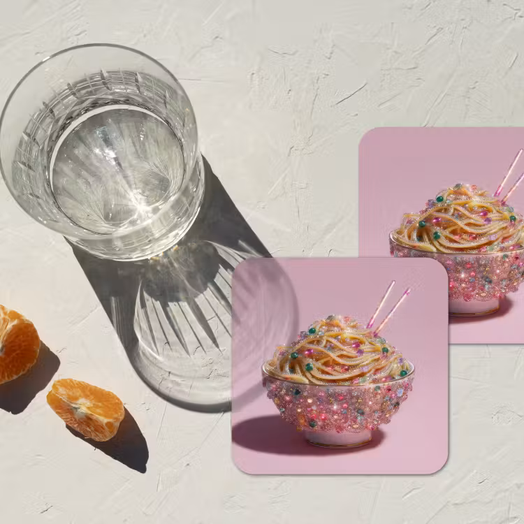 Onderzetter - Noodles - Edelstenen - Stokjes - Roze — 3