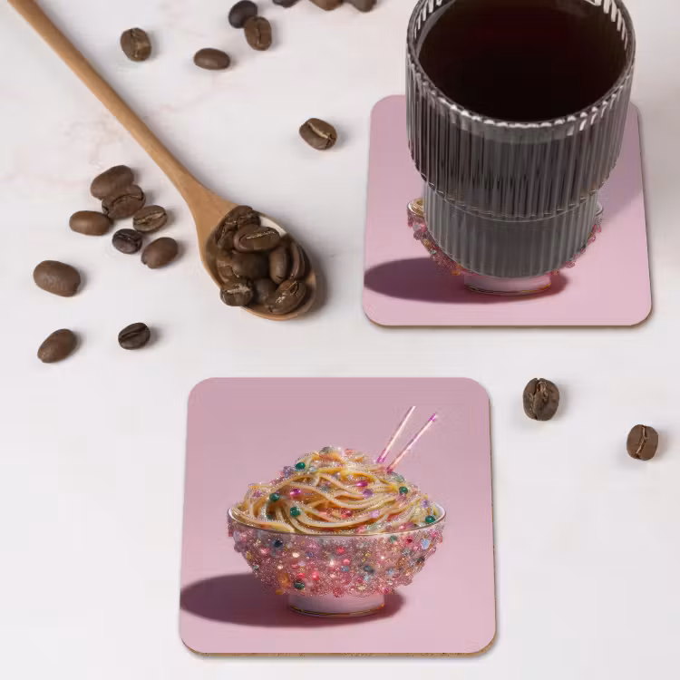 Onderzetter - Noodles - Edelstenen - Stokjes - Roze — 4