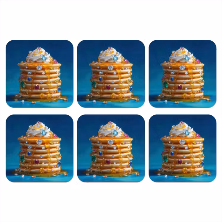 Onderzetter - Pannenkoeken - Steentjes - Glitter - Slagroom — 1