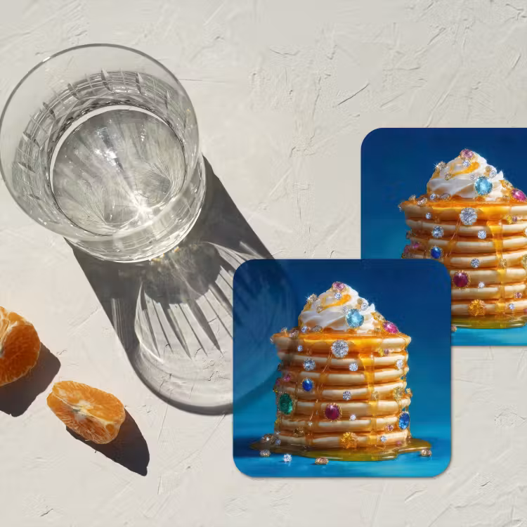 Onderzetter - Pannenkoeken - Steentjes - Glitter - Slagroom — 3