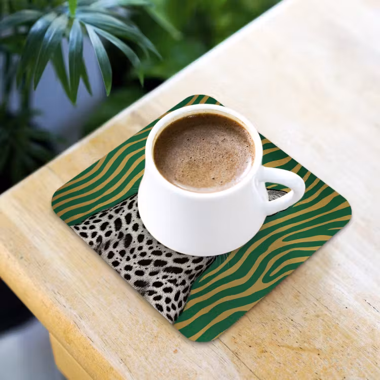Onderzetter - Panter - Zebrapatroon - Groen — 2