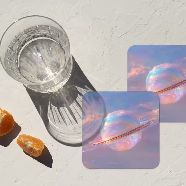 Onderzetter - Planeet - Lucht - Wolken - Pasteltinten — 3