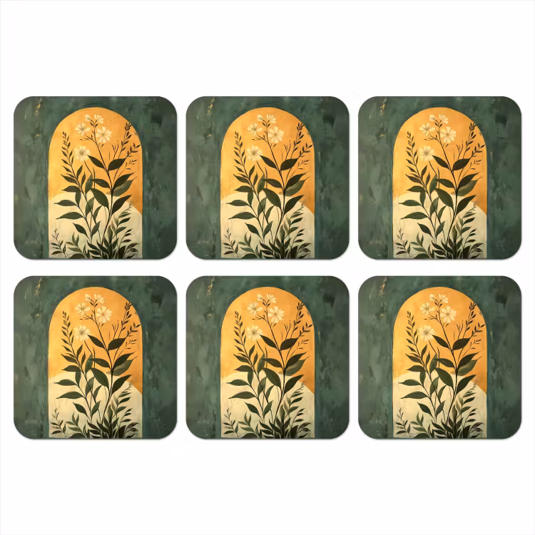 Onderzetter - Plant - Bloemen - Wit — 1