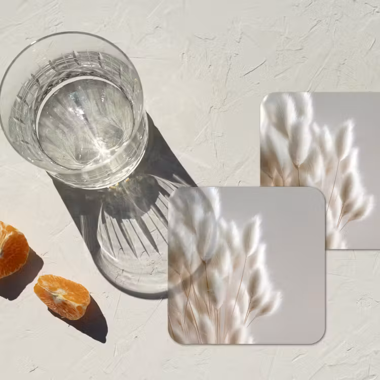Onderzetter - Pluimen - Beige - Minimalistisch — 3