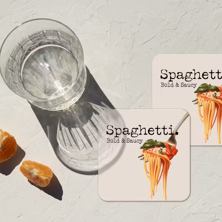 Onderzetter - Spaghetti - tomatensaus - Parmezaanse kaas — 3
