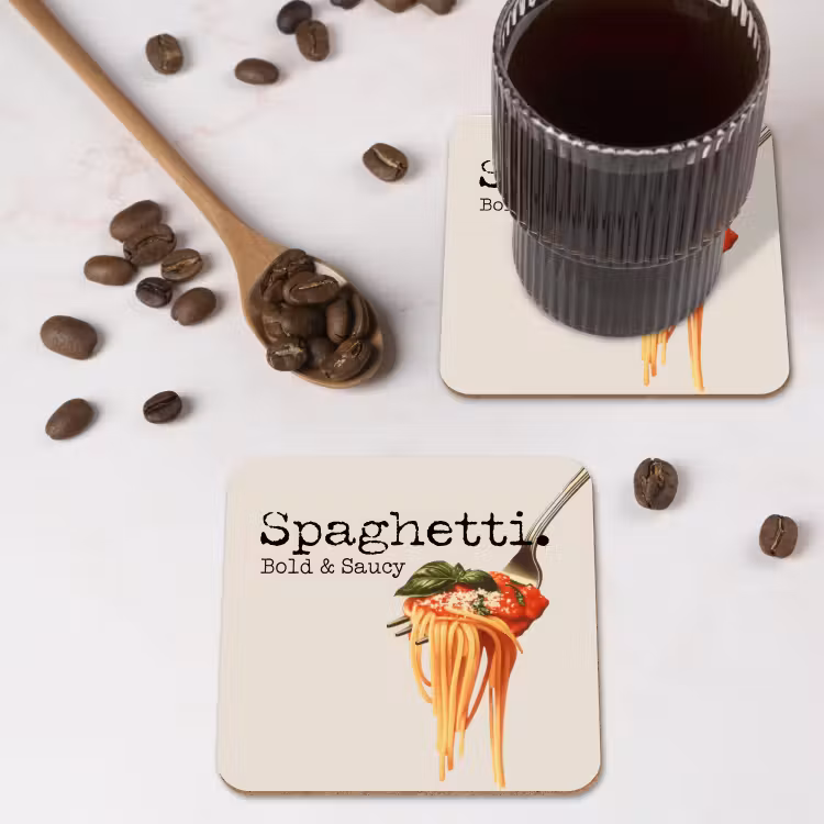 Onderzetter - Spaghetti - tomatensaus - Parmezaanse kaas — 4
