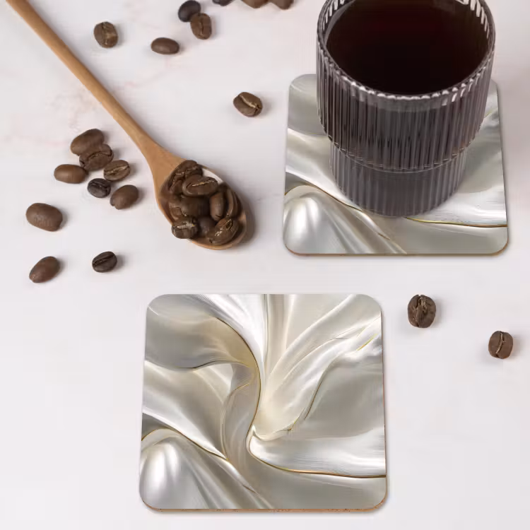 Onderzetter - Stof - Plooien - Goud — 4