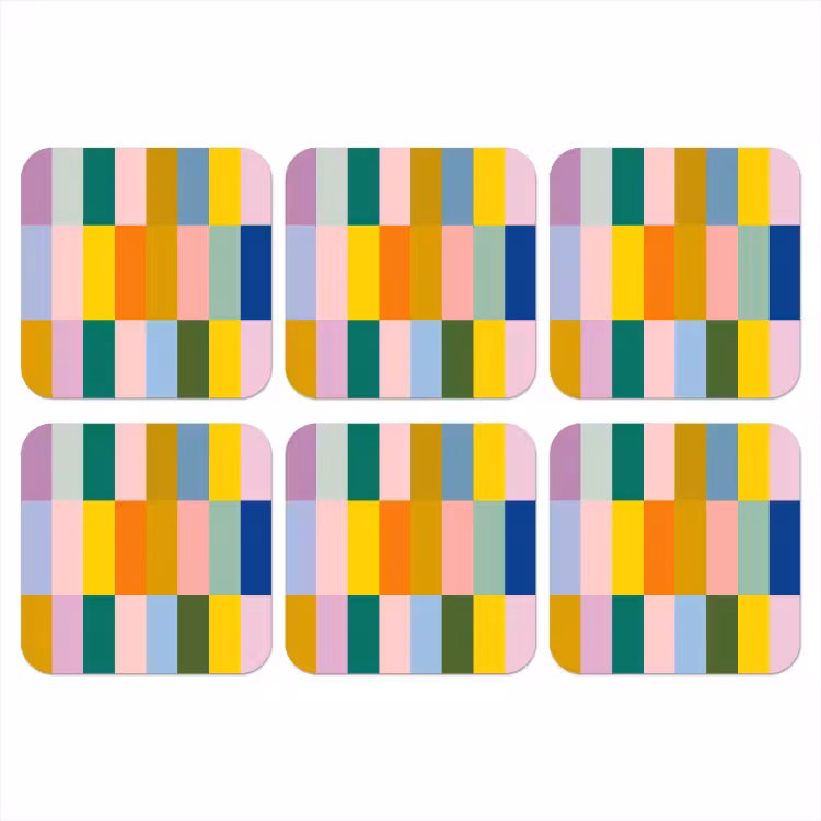 Onderzetter - Stroken - Blauw - Patroon - Abstract — 1