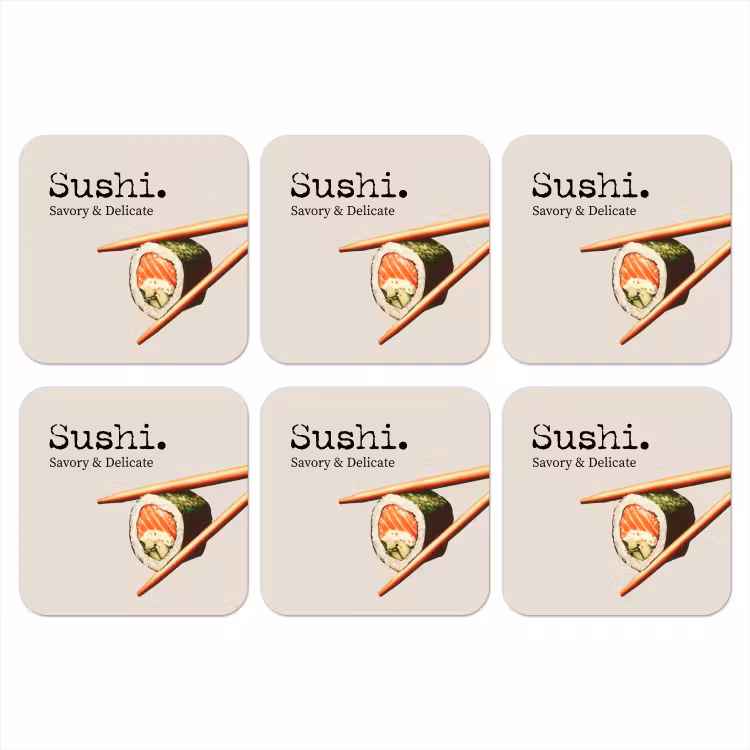 Onderzetter - Sushi - Zalm - Rijst - Japans — 1