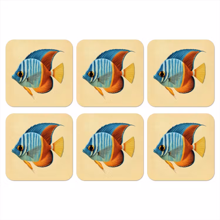 Onderzetter - Vis - Vinnen - Blauw - Ogen — 1