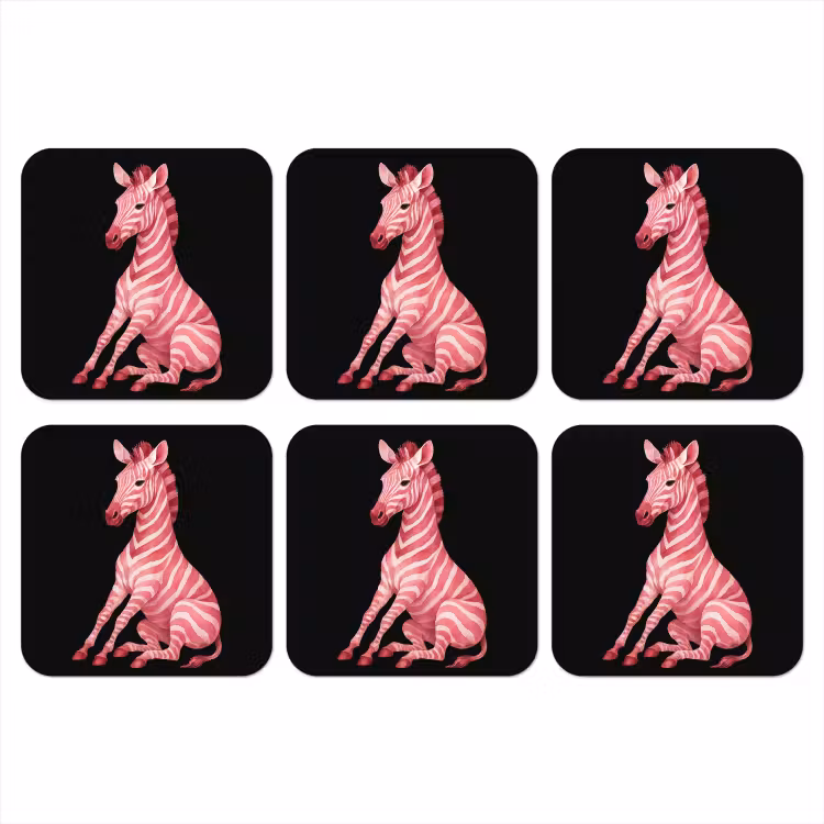 Onderzetter - Zebra - Roze - Gestreept — 1