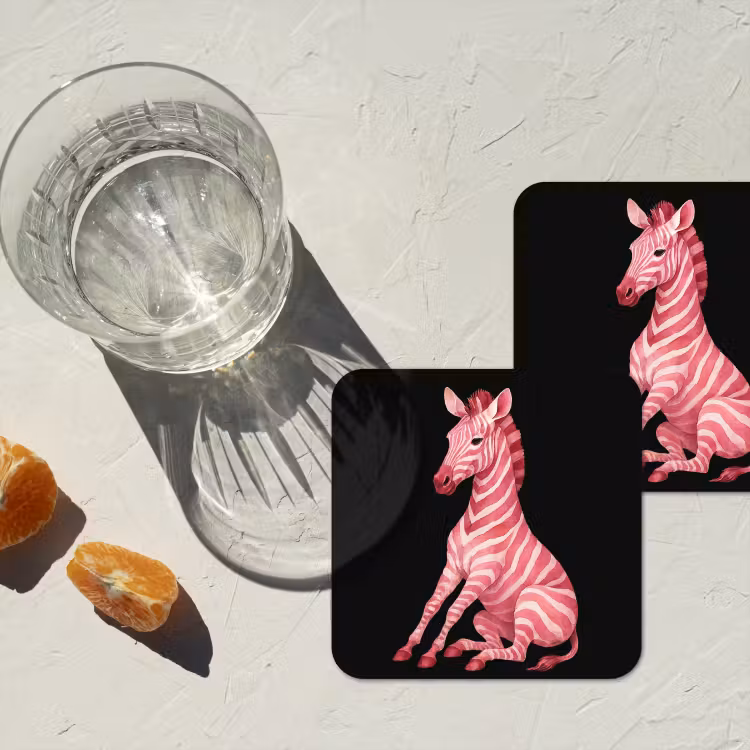 Onderzetter - Zebra - Roze - Gestreept — 3