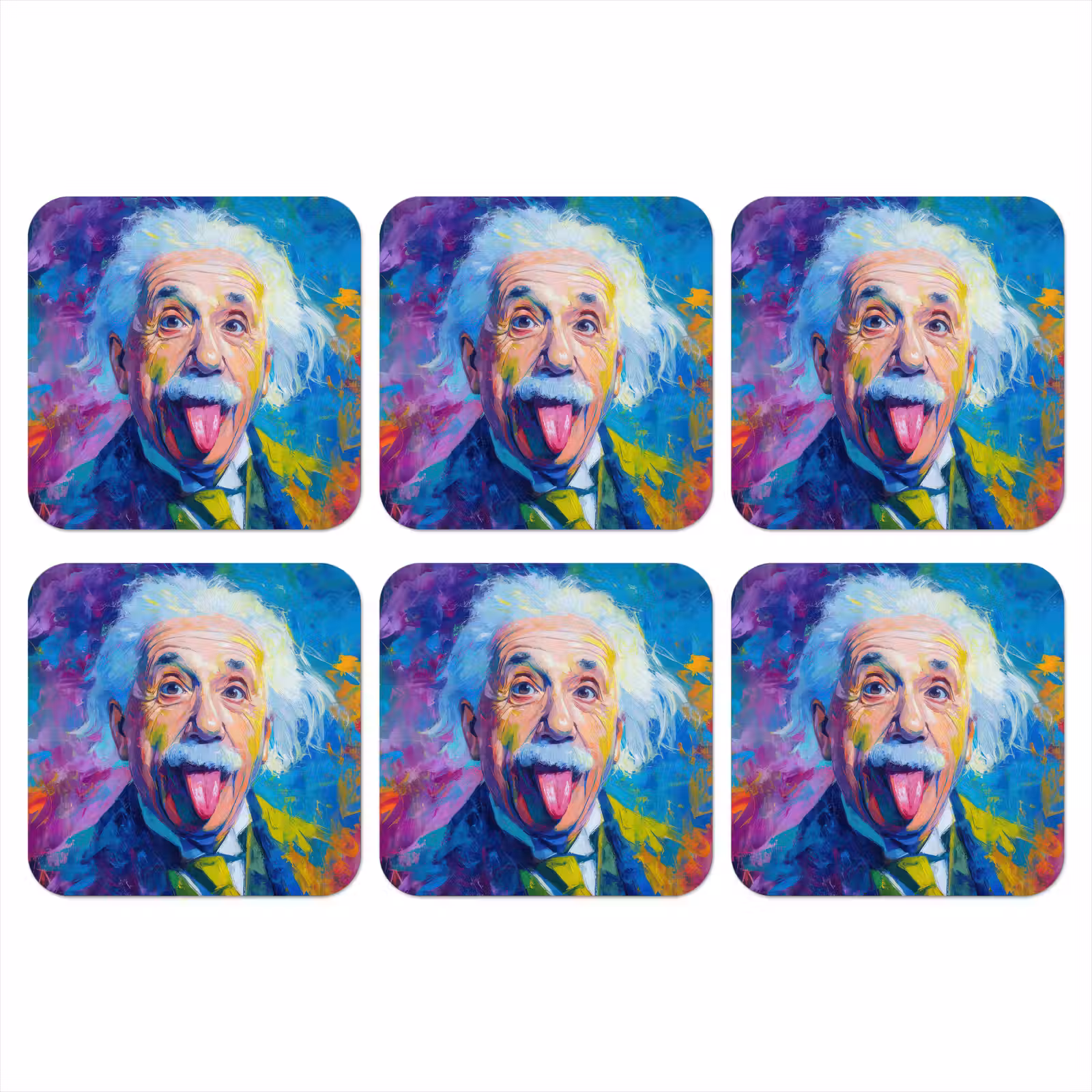 Onderzetter - Oude man - Expressief - Kleurrijk — 1