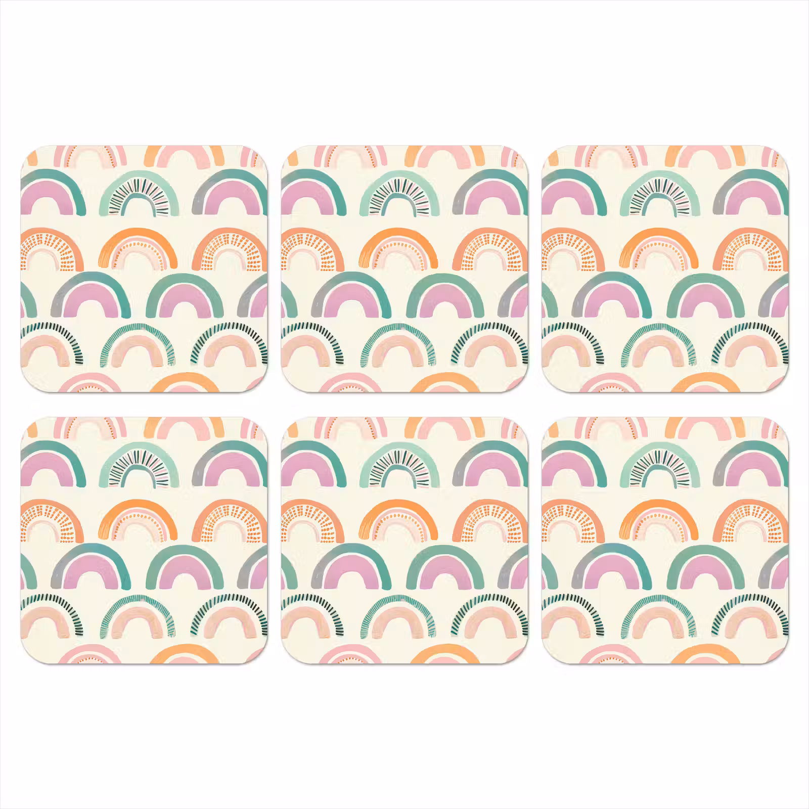 Onderzetter - Regenboog - Pastel - Patroon — 1