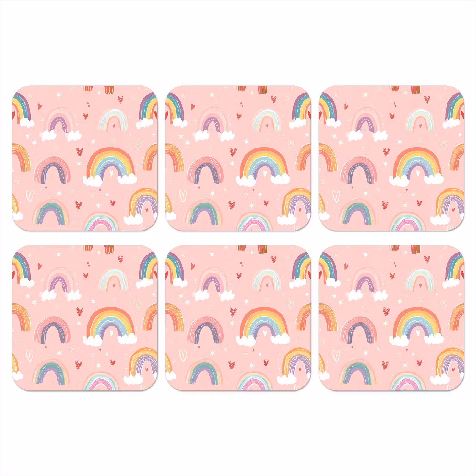 Onderzetter - Regenboog - Patroon - Pastel — 1