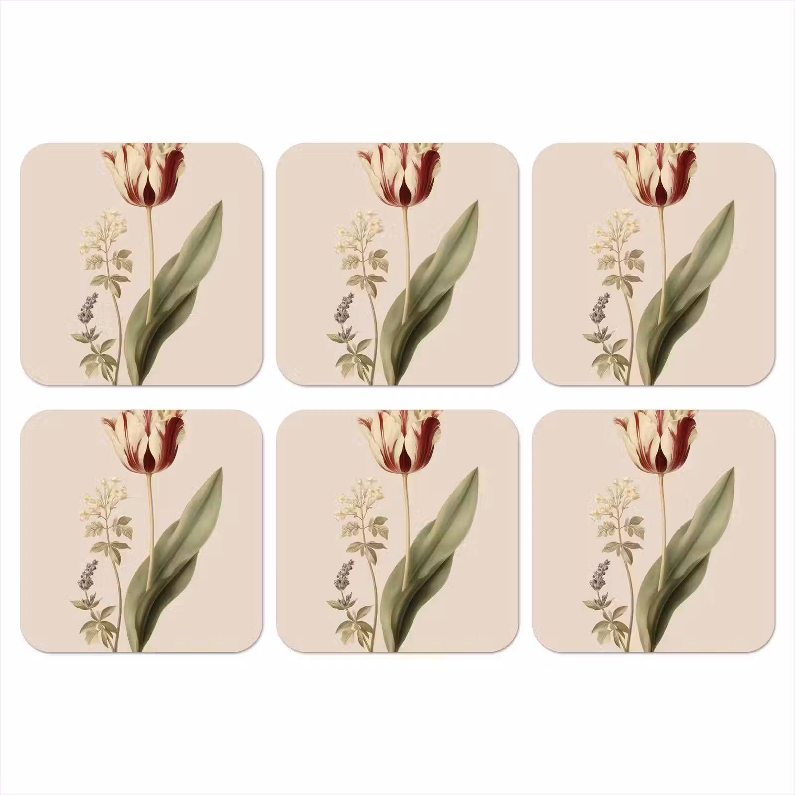 Onderzetter - Tulp - Minimalistisch - Beige — 1