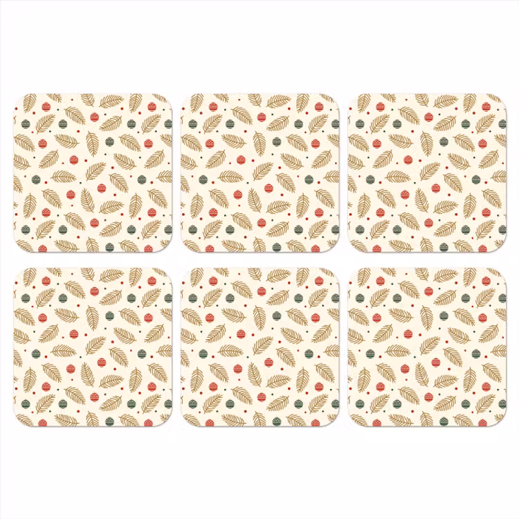 Onderzetter - Patroon - Kerst - Symbolen - Beige — 1