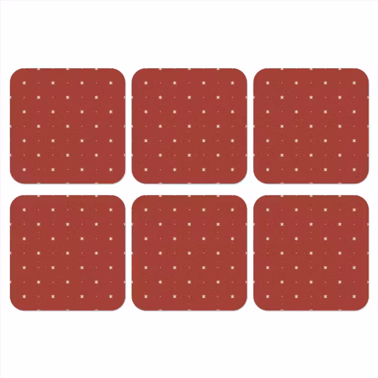 Onderzetter - Patroon - Stippen - Sterren - Rood — 1