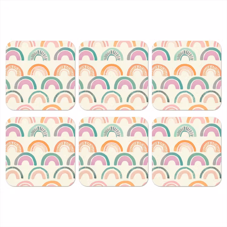 Onderzetter - Regenboog - Pastel - Patroon — 1