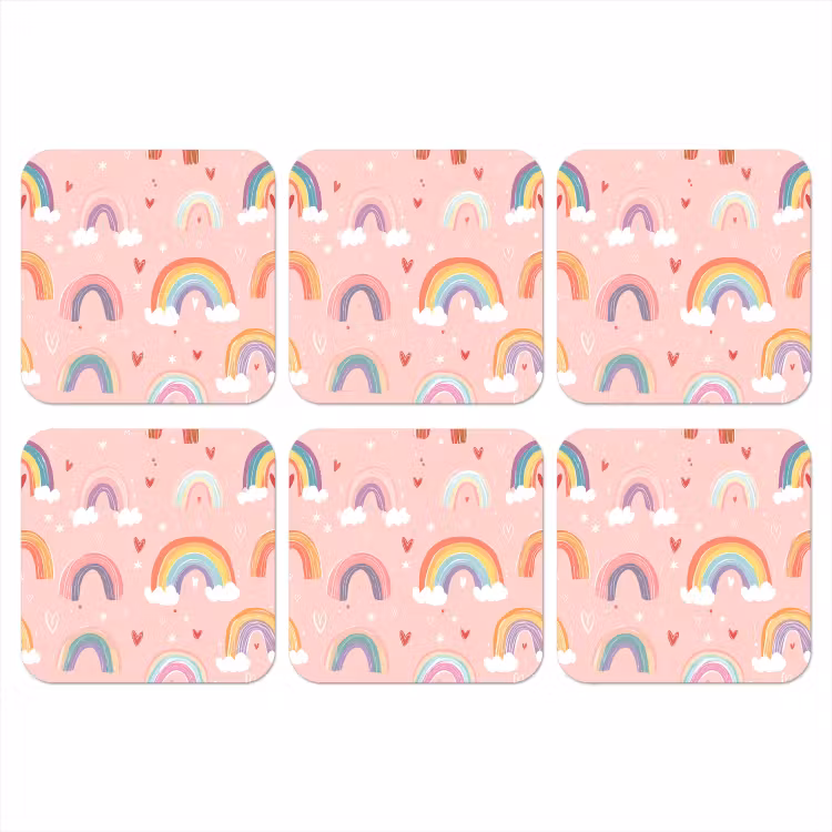 Onderzetter - Regenboog - Patroon - Pastel — 1