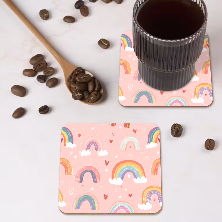 Onderzetter - Regenboog - Patroon - Pastel — 4