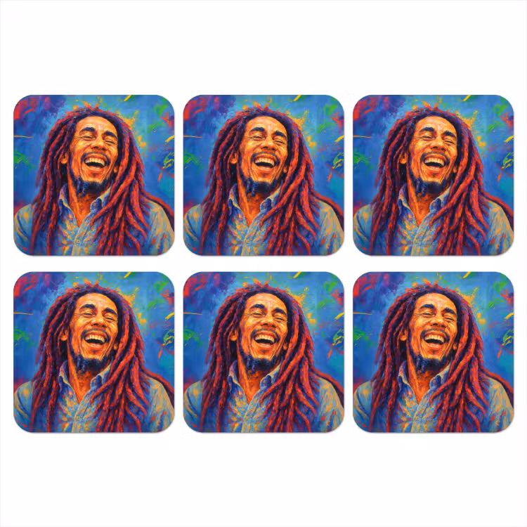 Onderzetter - Regenboogkleuren - Man - schilderij — 1