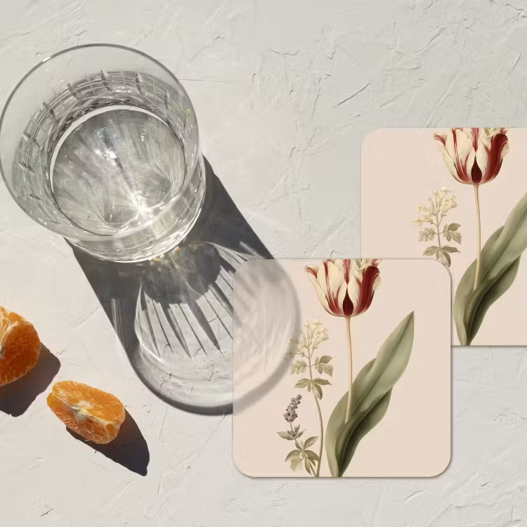 Onderzetter - Tulp - Minimalistisch - Beige — 3