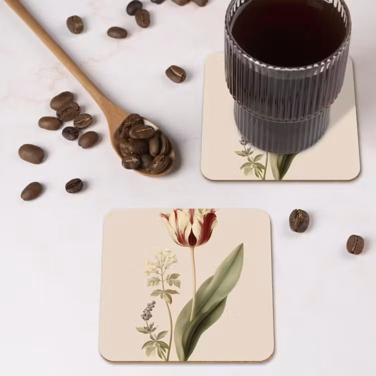 Onderzetter - Tulp - Minimalistisch - Beige — 4