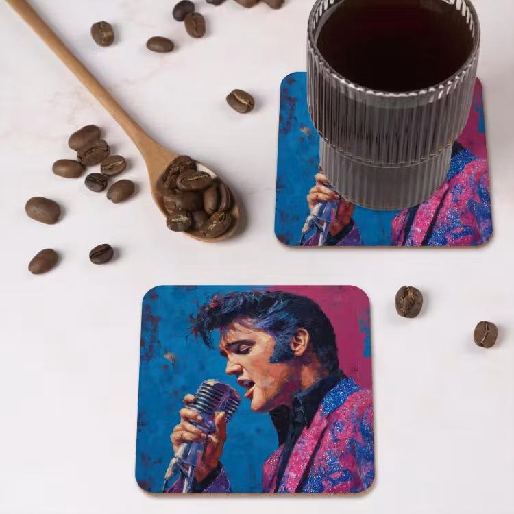 Onderzetter - Zingende man - Glitterjas - Microfoon — 4