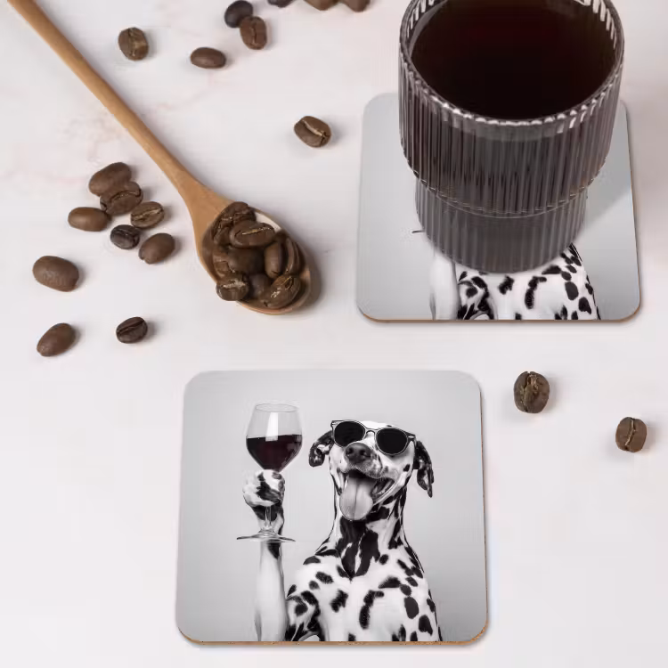 Onderzetter - Zonnebril - Dalmatiër - Wijnglas - Tong — 4