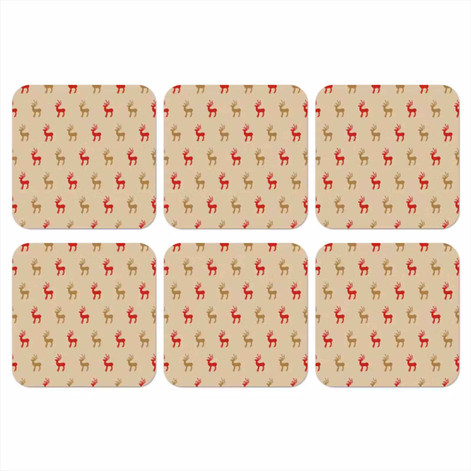 Onderzetter - Patroon - Herten - Beige — 1