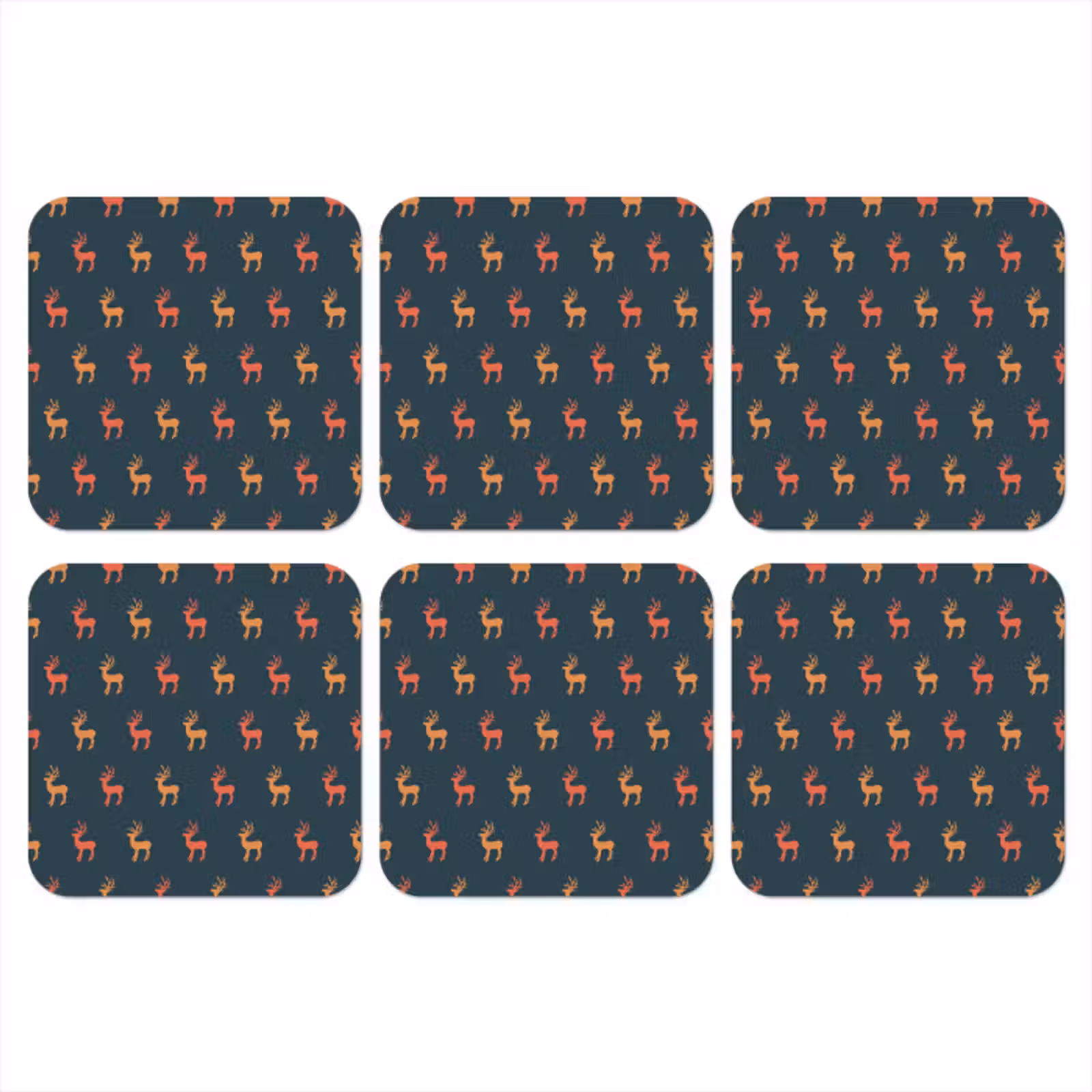 Onderzetter - Patroon - Herten - Blauw — 1