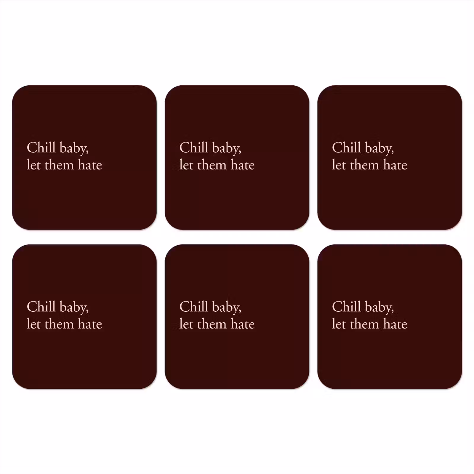 Onderzetter - Tekst - Rood - Minimalistisch — 1