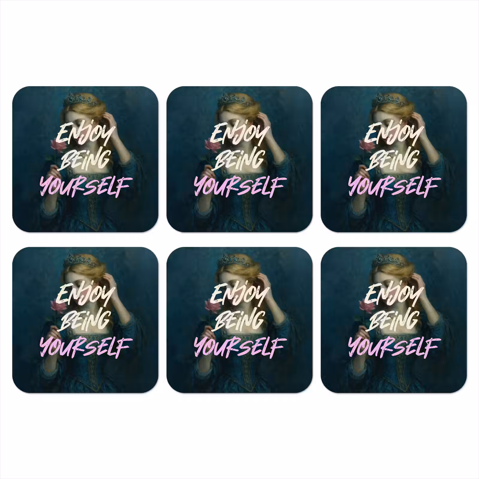 Onderzetter - Vrouw - Roos - Quote — 1