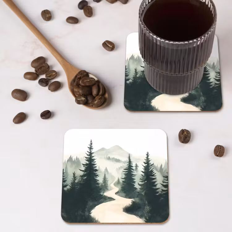 Onderzetter - Pad - Bomen - Bos - Illustratie — 4