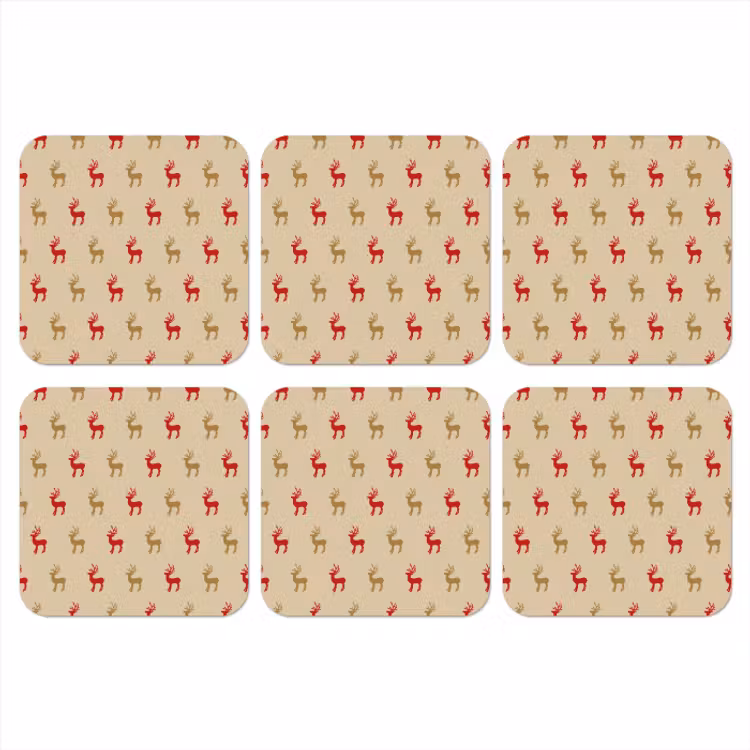 Onderzetter - Patroon - Herten - Beige — 1