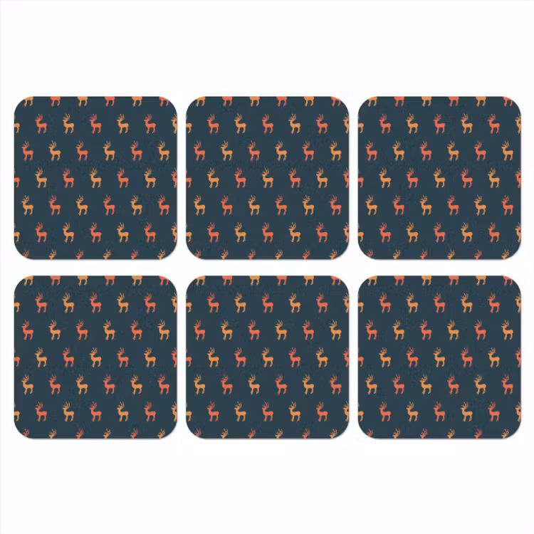 Onderzetter - Patroon - Herten - Blauw — 1