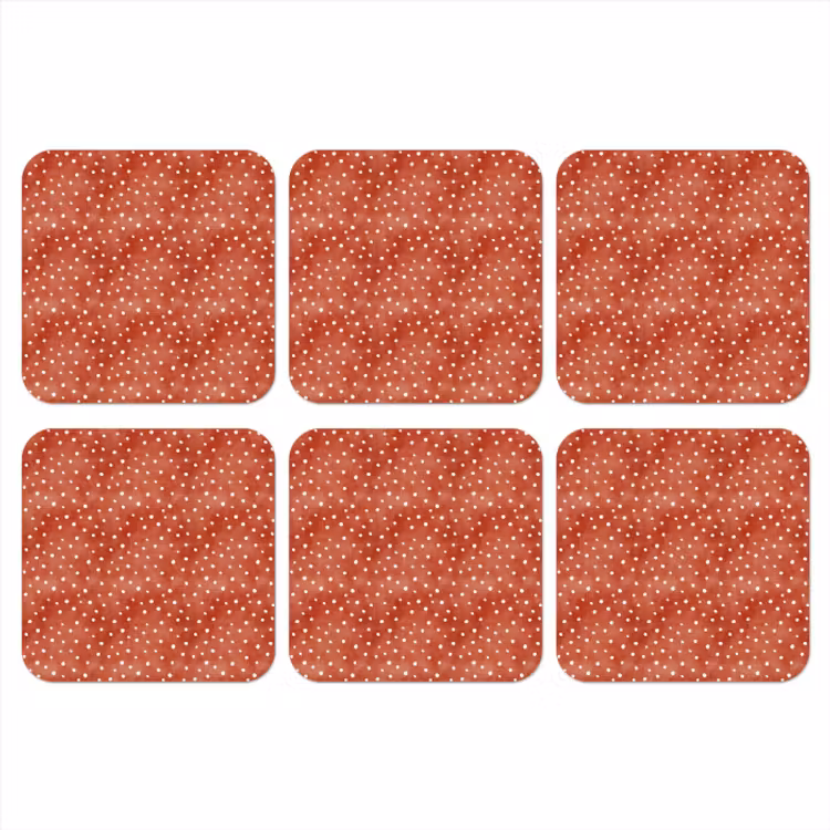 Onderzetter - Patroon - Stippen - Rood - Wit — 1