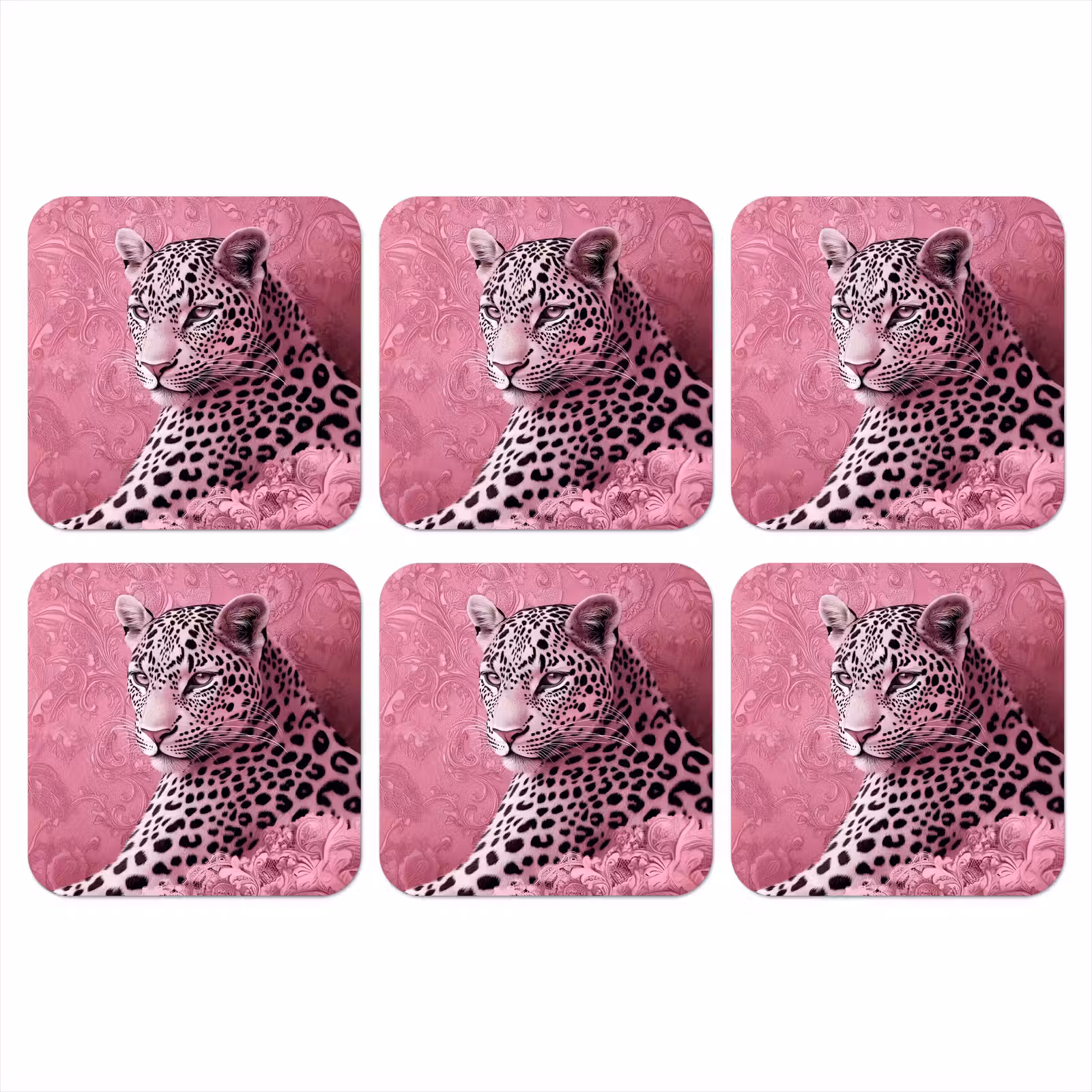 Onderzetter - Panter - Luxe - Roze — 1