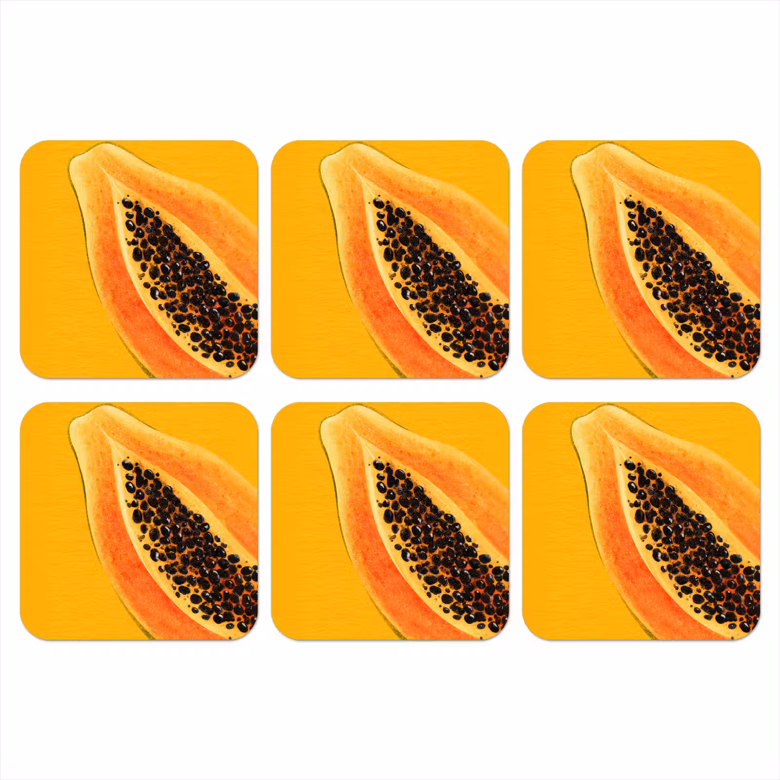 Onderzetter - Papaja - Oranje - Topisch — 1