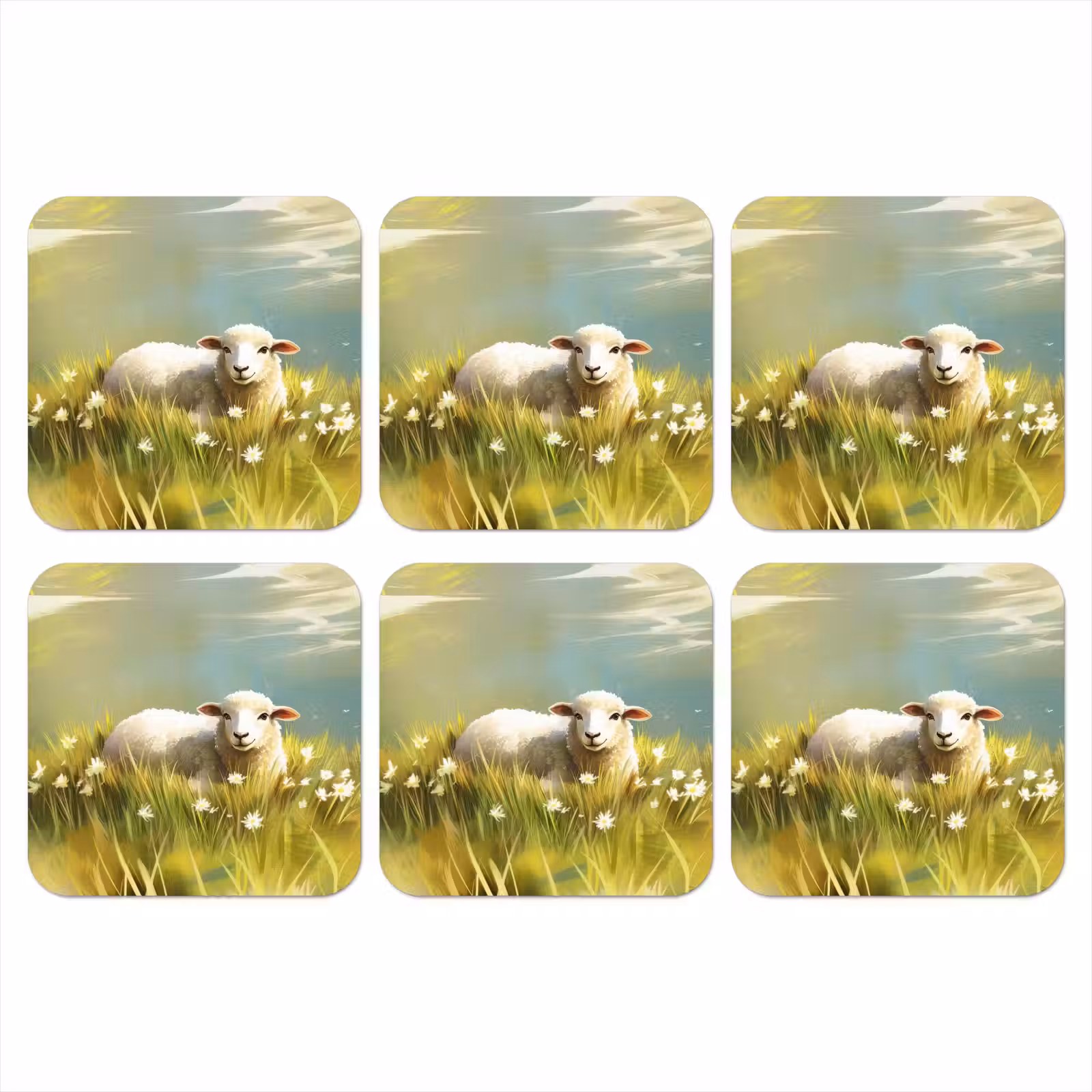 Onderzetter - Schaap - Weide - Groen — 1