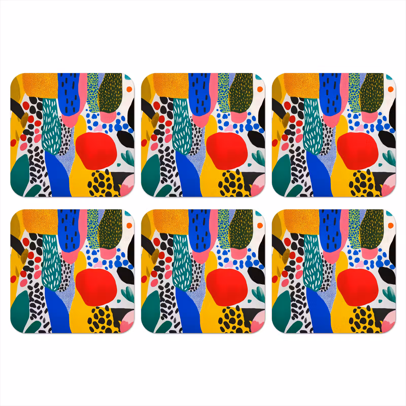 Onderzetter - Stippen - Vormen - Modern - Kleuren — 1