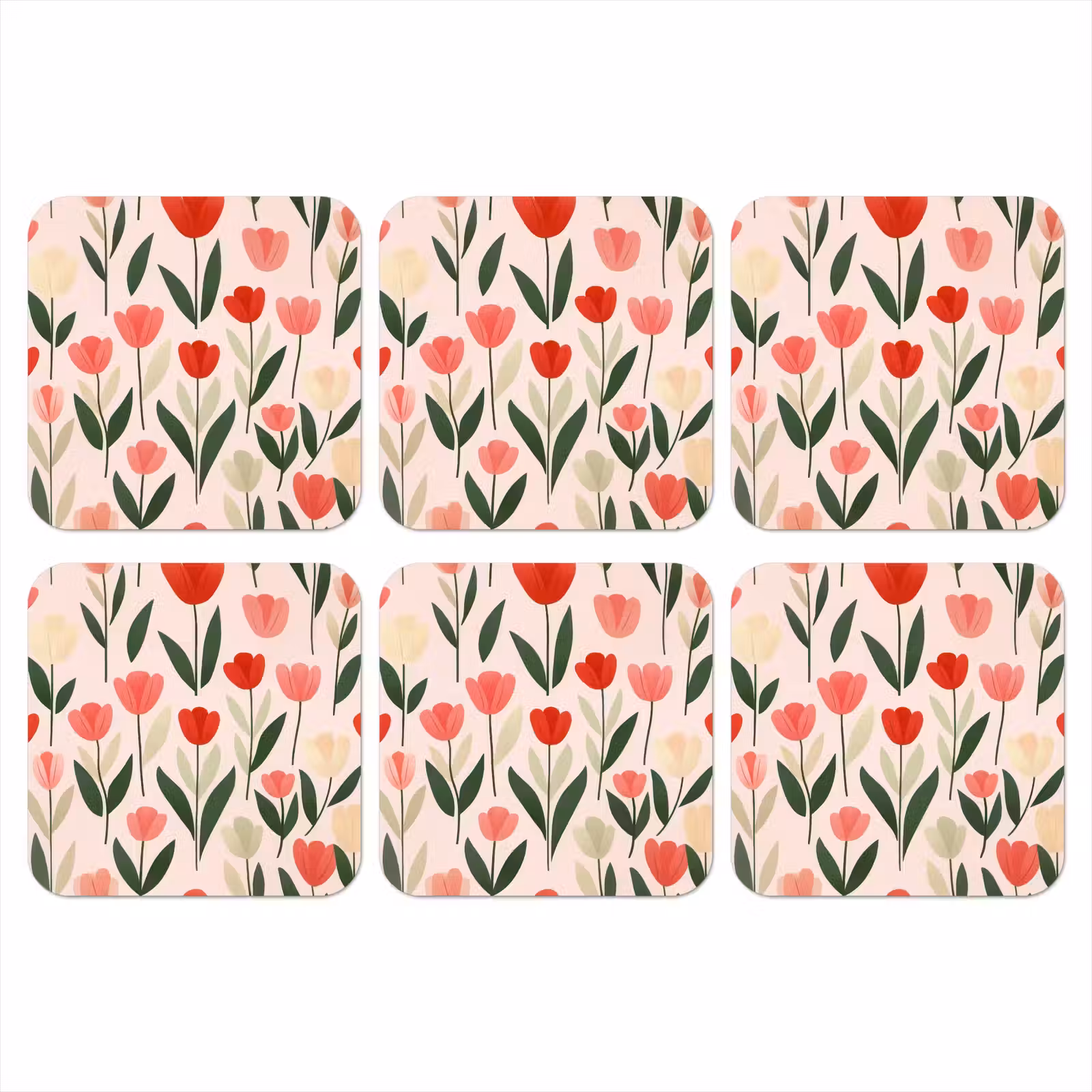 Onderzetter - Tulpen - Modern - Roze — 1