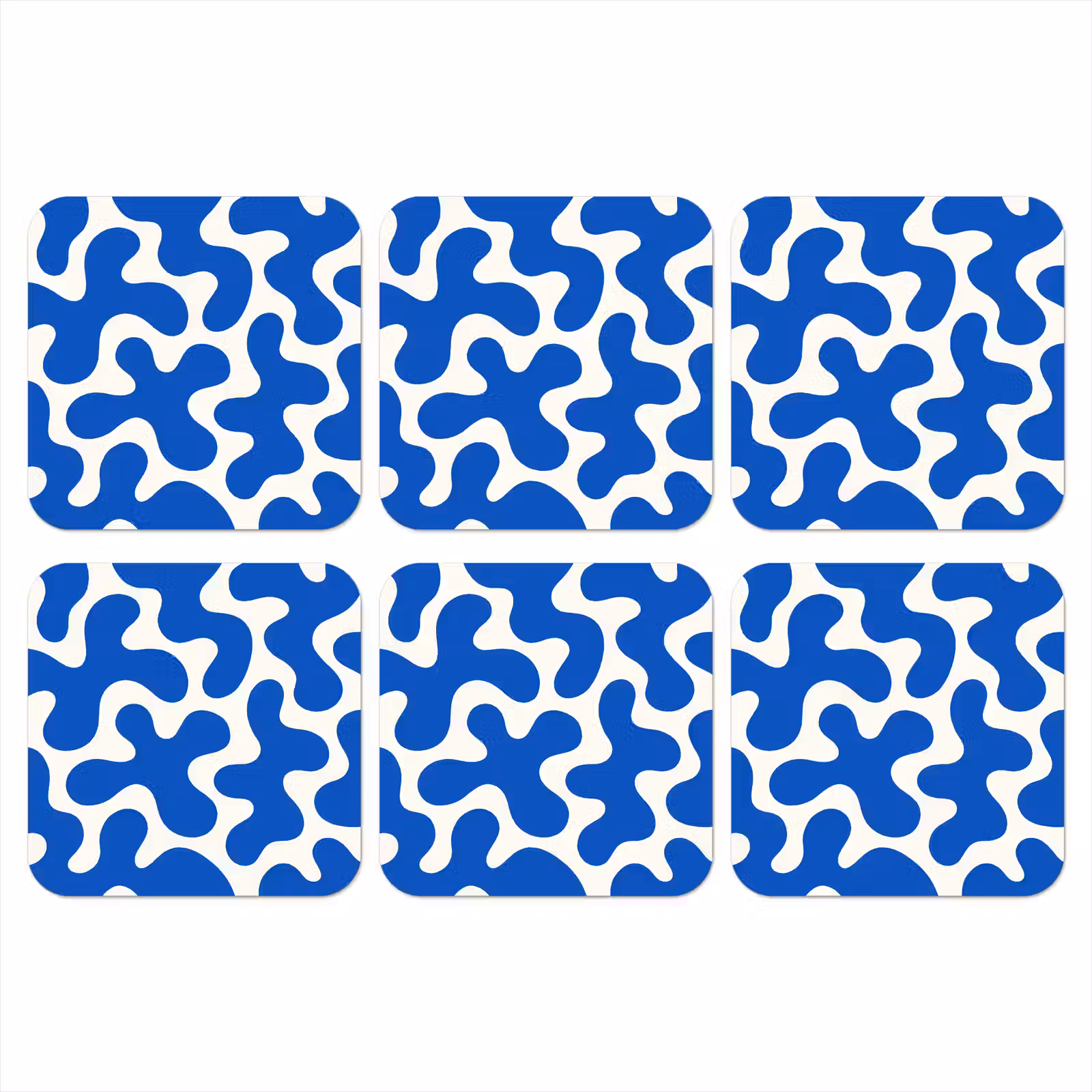 Onderzetter - Vormen - Abstract - Blauw - Golven — 1