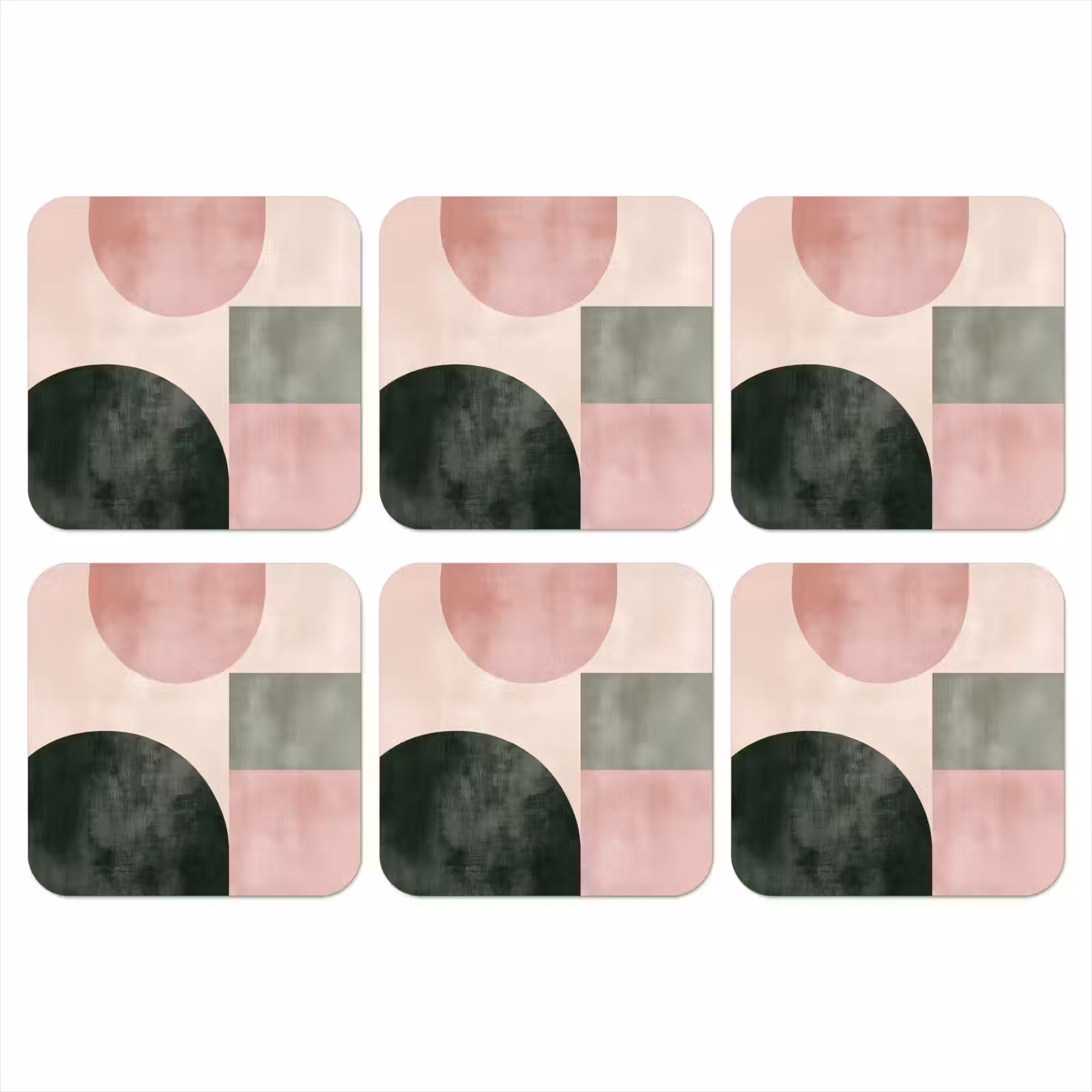 Onderzetter - Vormen - Abstract - Cirkel - Zwart — 1