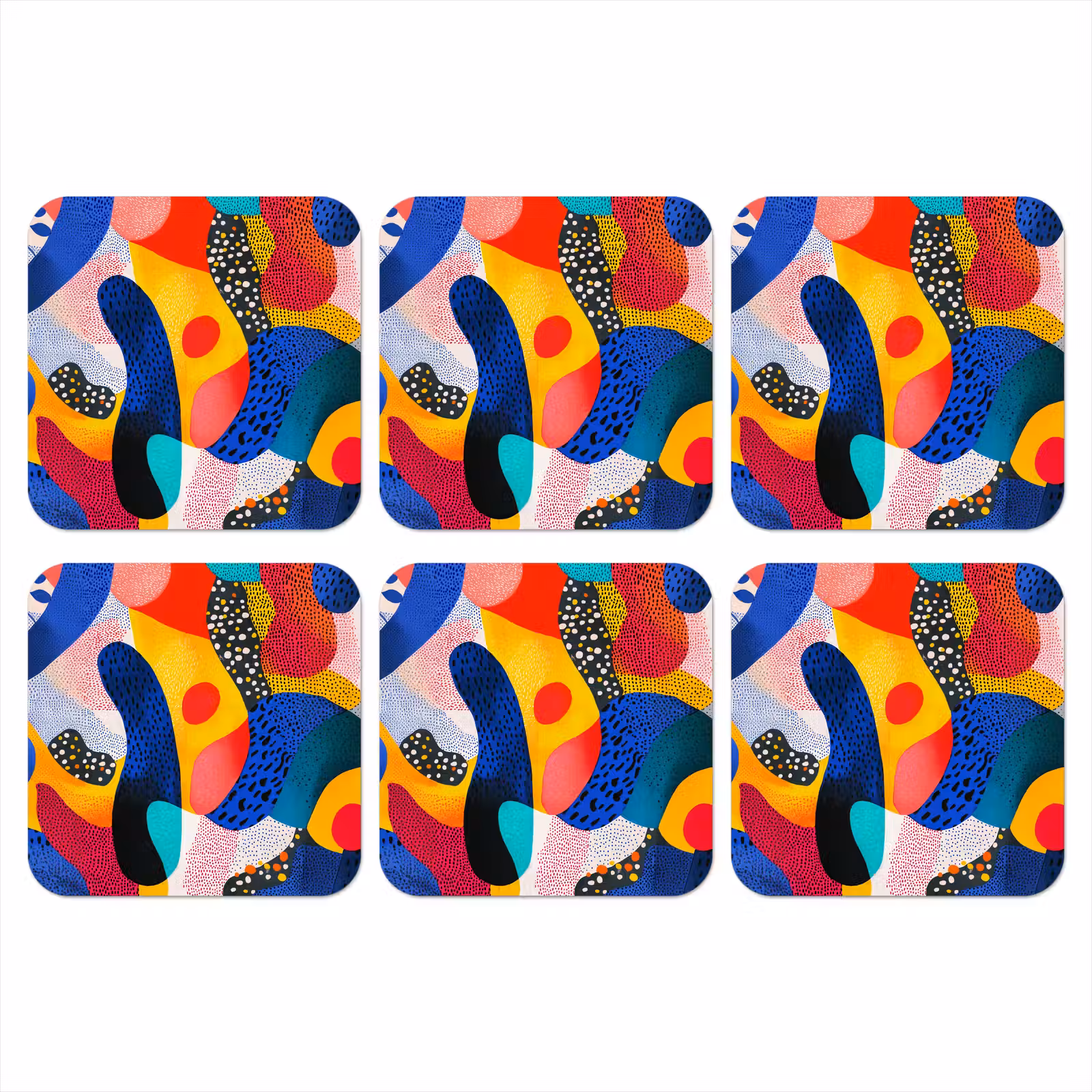 Onderzetter - Vormen - Abstract - Stippels - Blauw — 1