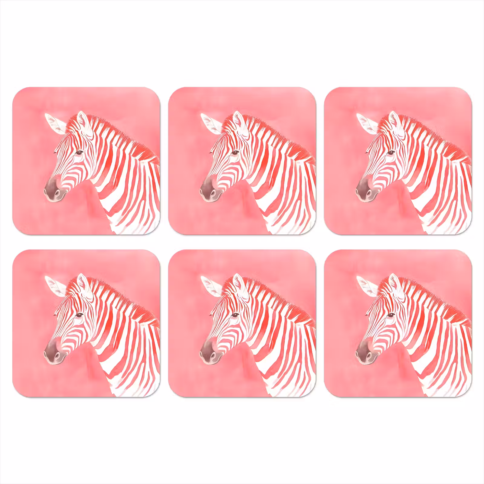 Onderzetter - Zebra - Pink - Verf — 1