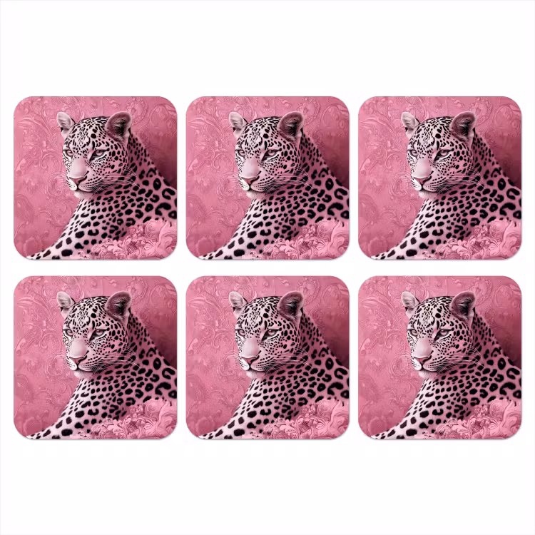 Onderzetter - Panter - Luxe - Roze — 1