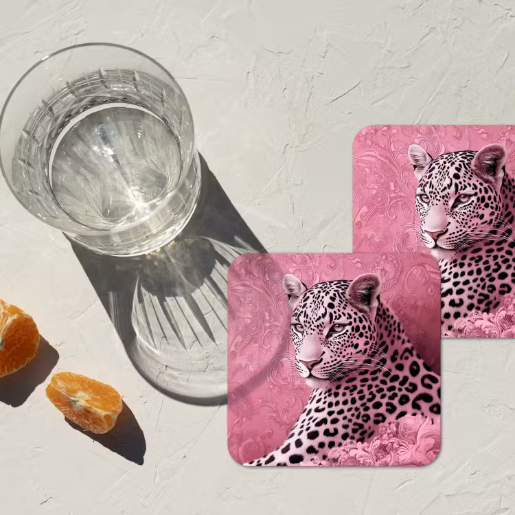 Onderzetter - Panter - Luxe - Roze — 3